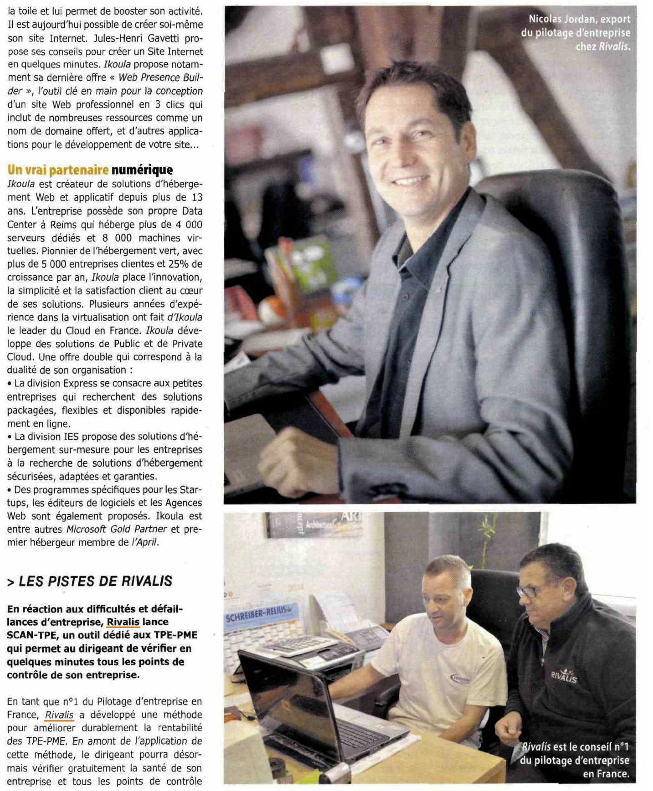 Rivalis dans « Création d&rsquo;entreprise Magazine »