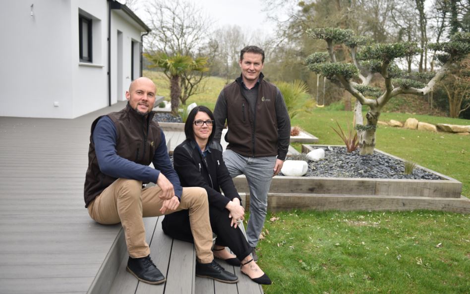 Stéphane, Angélique et Christophe, paysagistes
